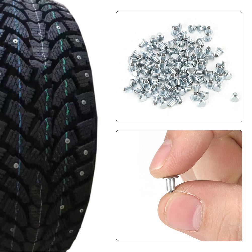 100Pcs 6.5mm 0.3in Wheel Tire Stud Screws Anti Slip Nails for Car Motorcycle ATV UTV(JX6.5 6.5 1 )