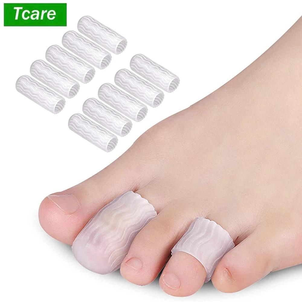 5 Pair Silicone Toe Tubes Sleeves Protector Cushions Finger Toe Separator for Comfort Relief
