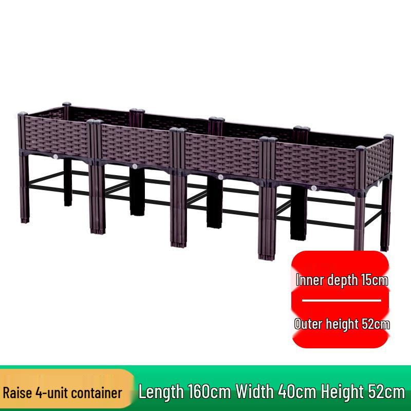 Extra-Large Thickened Raised Plastic Planter for Vegetables - Ideal for Family Rooftop or Balcony Gardening