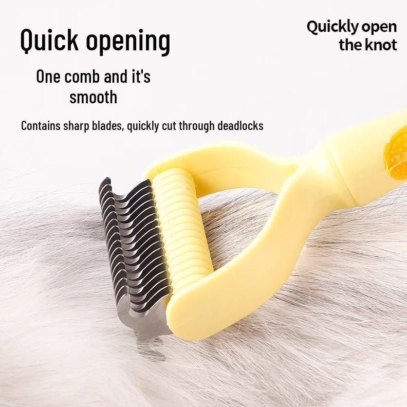 Pet Knot Opener and Grooming Comb for Dogs & Cats – Removes Loose Hair & Detangles Long-Haired Pets