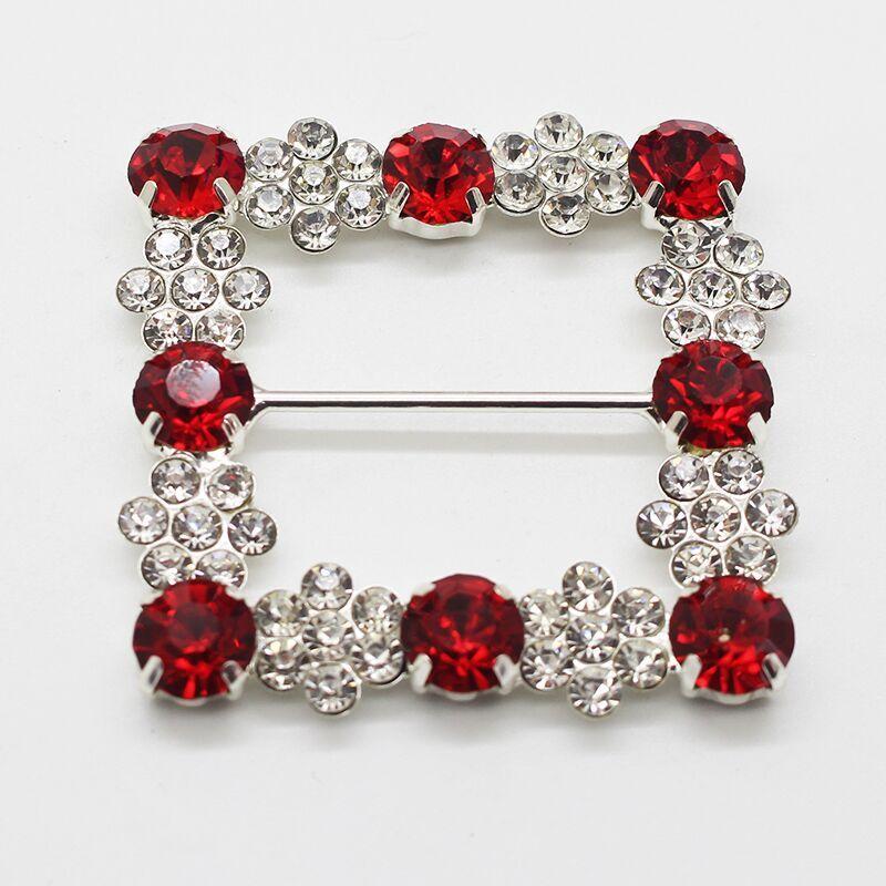 New 45X45MM 2Pcs Fashion Square Crystal Rhinestone Buckles Wedding Invitation Card Decoration DIY Hair Accessories