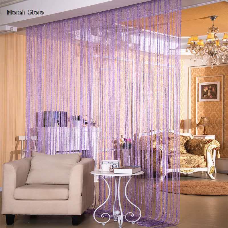 Cheaper Shiny Tassel Silver Line String Curtain 100x200cm Fashion Valance For Living Room Divider Wedding hotel Home Decoration