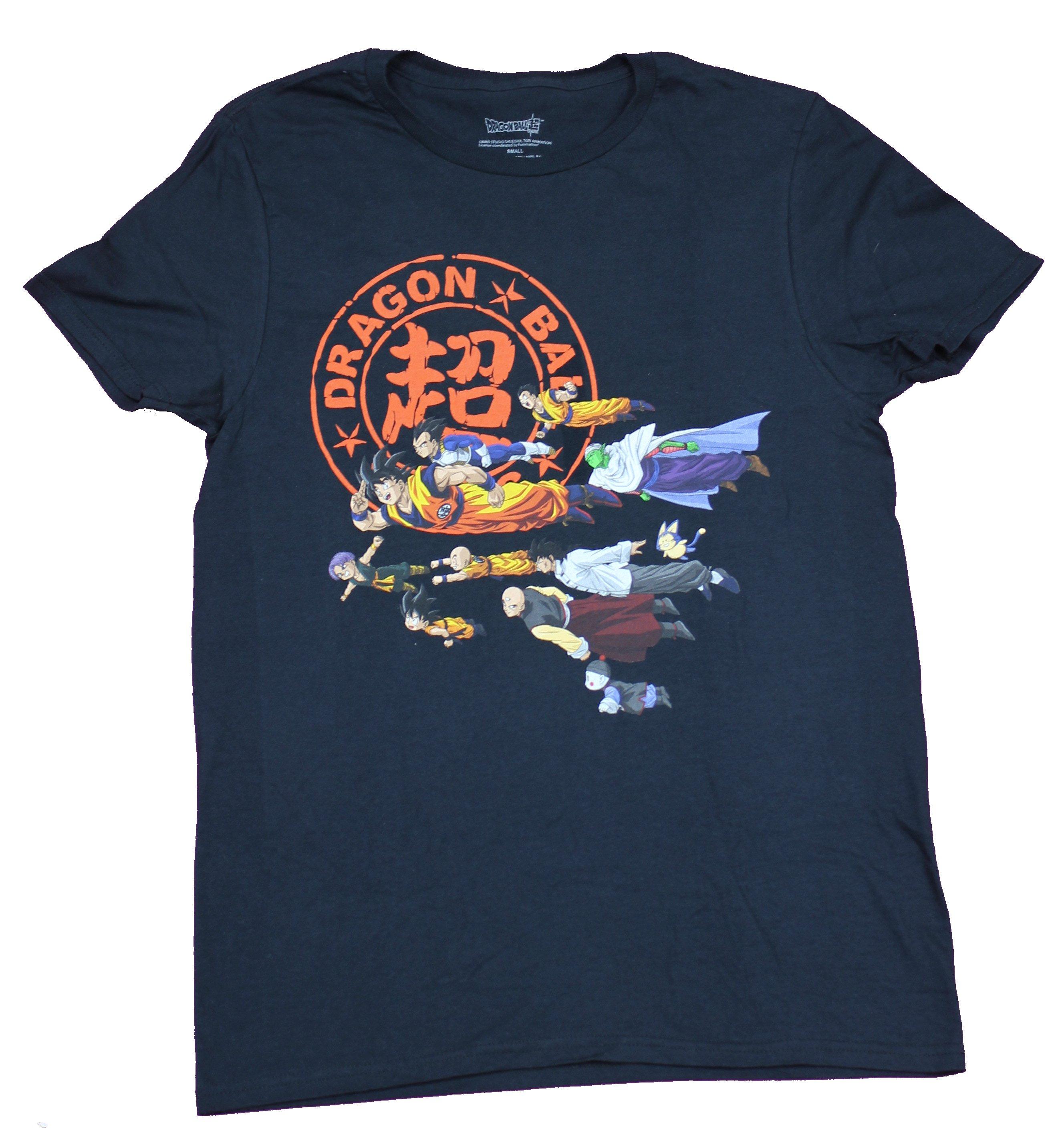 Dragon Ball Z Mens T-Shirt - Flying Cast Under DBZ Circle Logo S