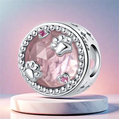 Copper Pink Animal Cute Paw Beads Fit Bracelets Decoration Diy Birthday Party Fine Gifts Jewelry Bracelet Accessory