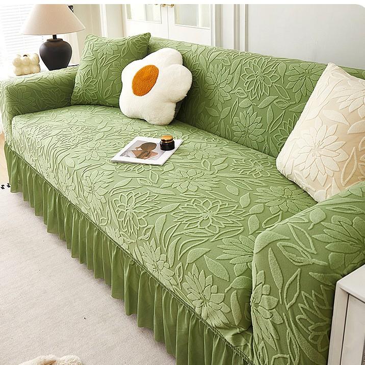 Jacquard Velvet Sofa Cover All Inclusive Universal Set New All Season Universal Anti Slip Seat Cushion Cover Fabric  French Style