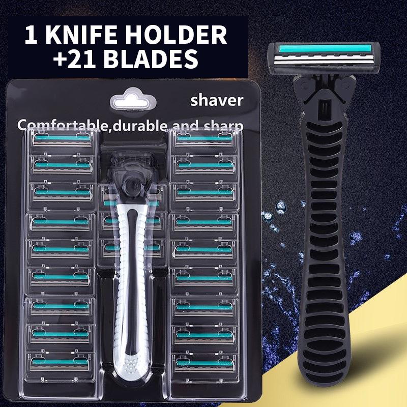 

Двойные бритвенные лезвия, сменные головки, старая ручная бритва, мужская бритва с 1 лезвием, 20 головок чёрный