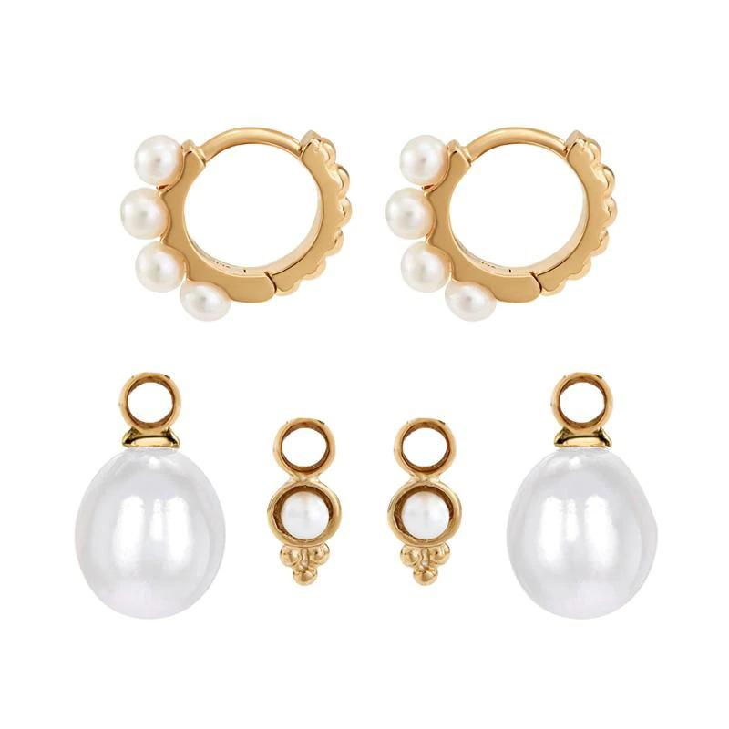 Summer Removable Pearl Earrings Hoops Retro Earrings Women'S Niche Ear Buckles A Variety Of Ways To Wear Studs