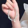 Chinese Style Retro Green Bamboo Joint Beaded Bracelet for Women's Fashion Simple Charm Alloy Leaf Bracelet Fashion Jewelry Gift