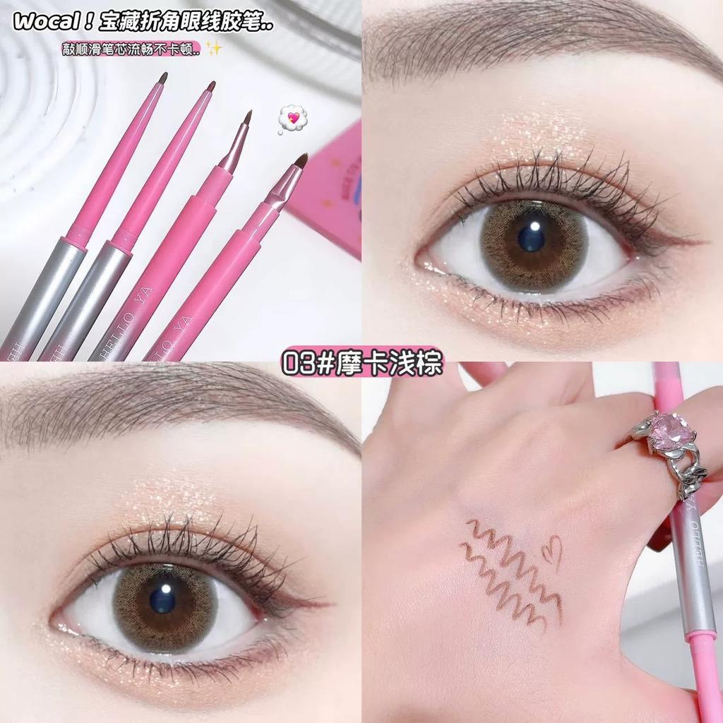 Ju-Style Innocent-Looking Double-Ended Angled Eyeliner Gel Pen, Waterproof, Sweat-Proof, Long-Lasting, Non-Smudge Red Eyeliner Pen