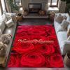 Rose Customized Name Floor Rug Office Rug Design for Dormitory Study Room Foyer Playrooms Anti-slip Rug Anime Office Decor