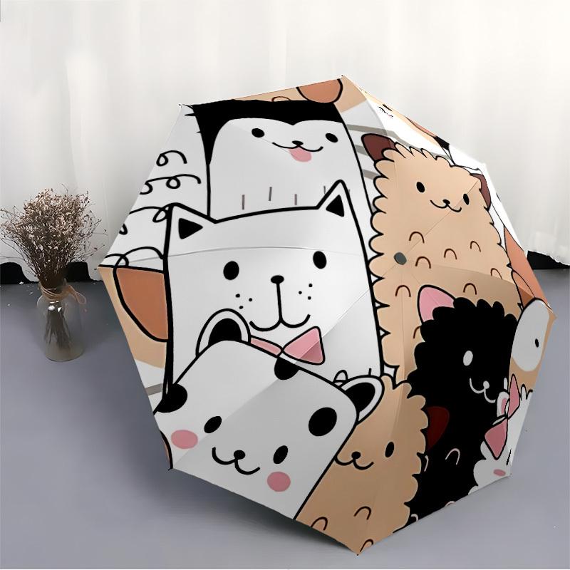 1pc Cute Animals Automatic Folding Umbrella, Portable & Foldable Design with 8 Ribs, Casual Outdoor Accessory yy250805099
