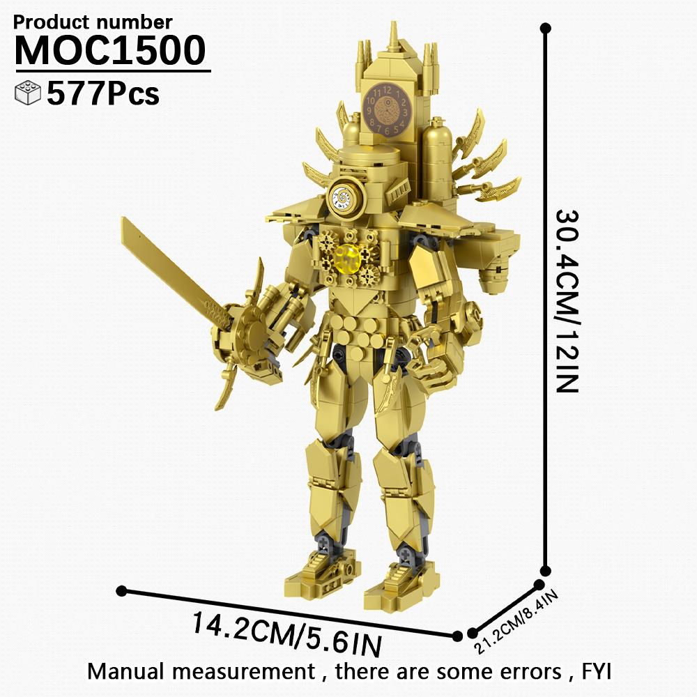 MOOXI Skibidi Toilet Kempingová sada MOC Kostky Hra Super Titan Boss Woofer TV Kamera Reproduktor Sirénový Muž Boss Stavebnice Dětské Hračky