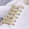 Shiny Gold Glitter Flat Cute Unisex Performance Sneakers, Fashion Skate Shoes, Lace-Up, Versatile, Korean Style