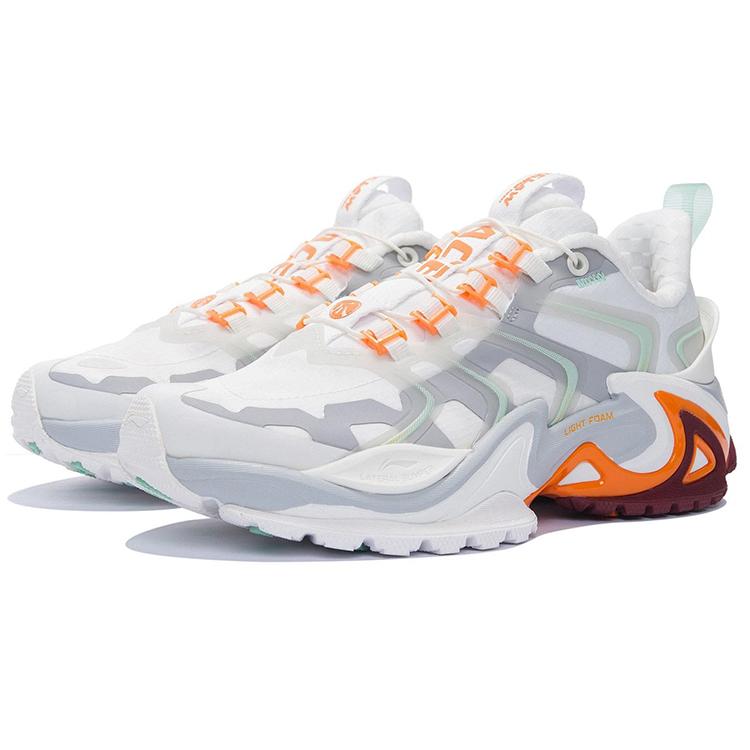 Li Ning Textile, Synthetic Leather Fashion Cushioning Slip Resistant Abrasion Resistant Low top Casual Shoes Women's AZGS026-3