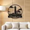 Metal Lighthouse Wall Art Coastal Nautical Decor for Beach House Indoor Outdoor Use