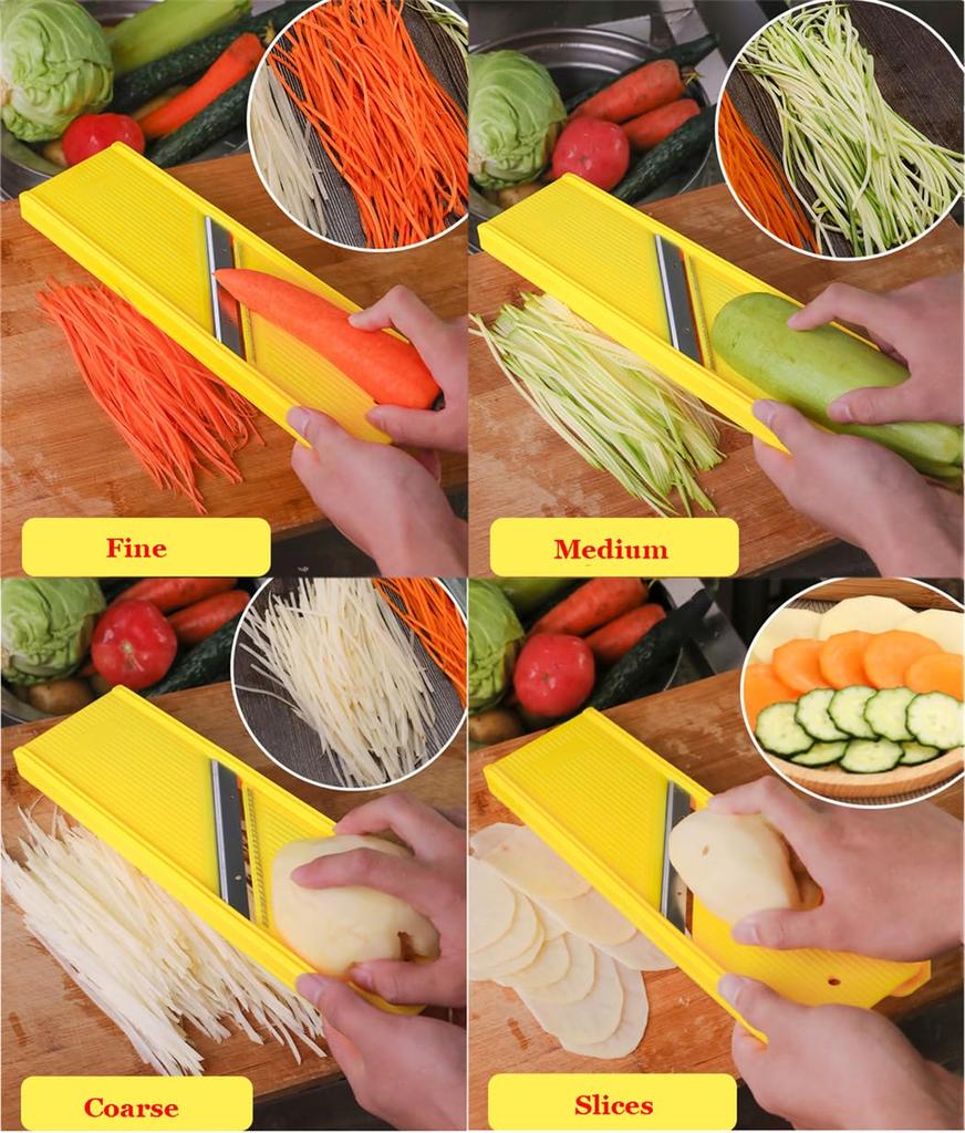 Vegetable Slicer and Vegetable Julienne with Hand Protector Handheld Vegetable Chopper for Speedy Slicing of Fruit and Vegetable