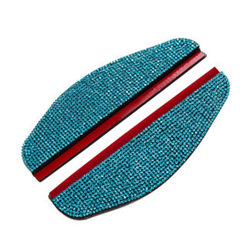 2Pcs PVC Car Rear View Mirror Sticker Rain Eyebrow Auto Mirror Rain Shield Cover Diamond Car Accessories Interior for Woman Men