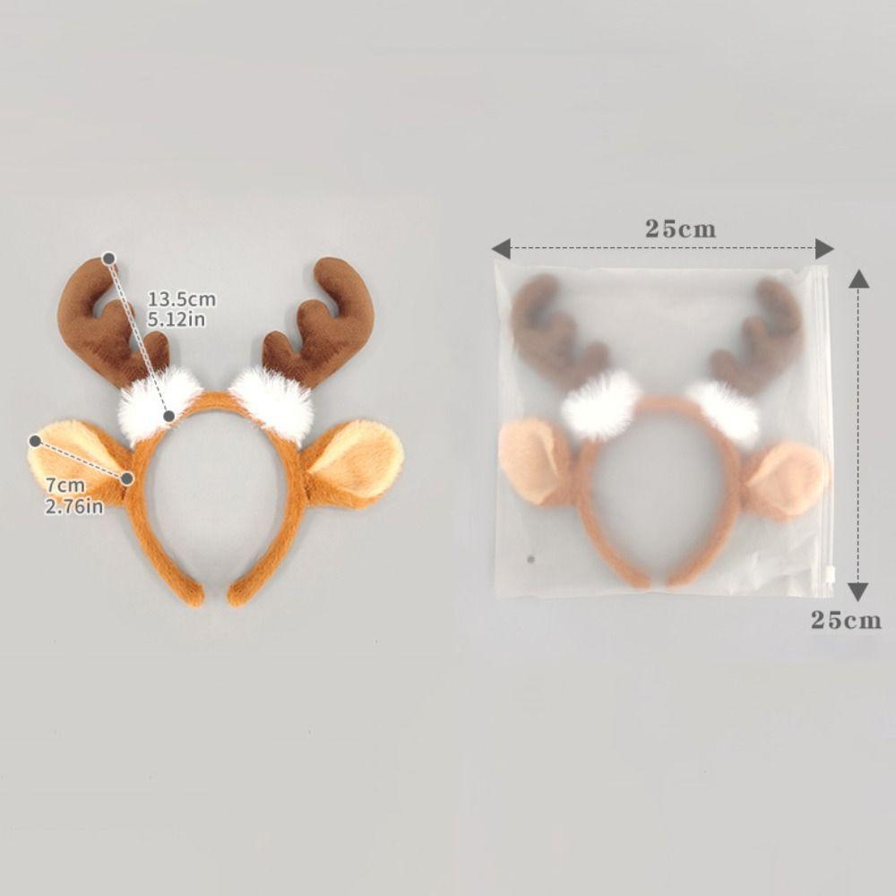 Plush Deer Ear Headband Antler Ear Detail Cosplay Hair Hoop  Dress Up