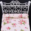 Dollhouse Bed European Style Accessories Metal Mini Double Bed Props Supplies