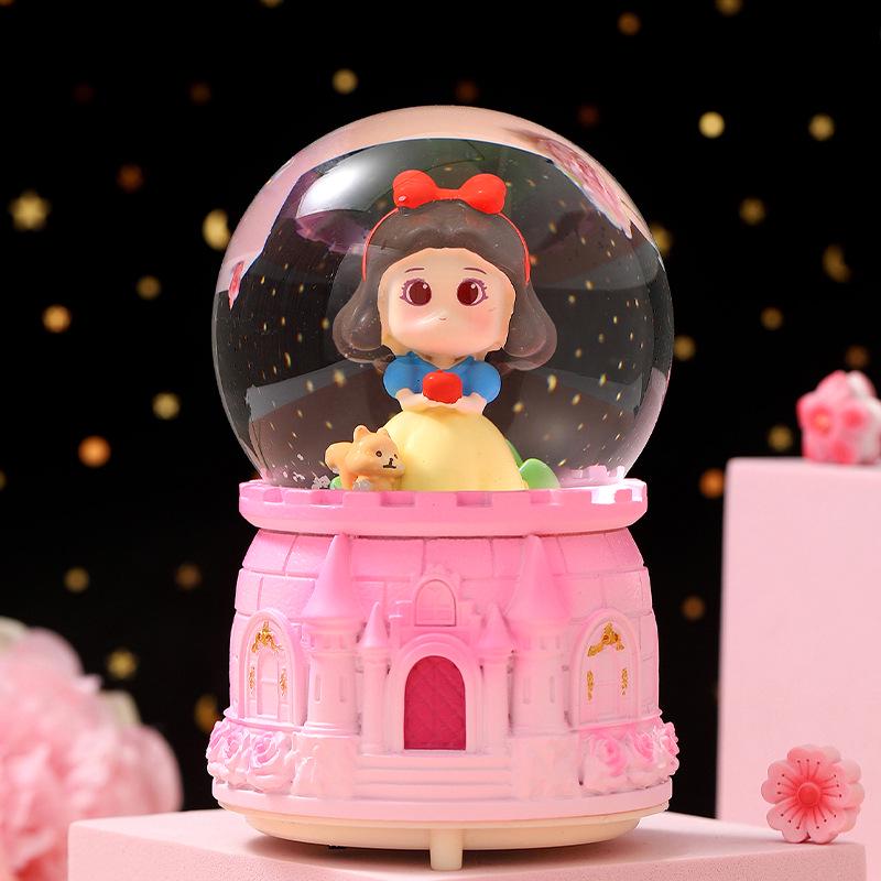 Christmas Fantasy Crystal Ball Music Box - Princess Ornament Gift for Girls' Birthdays