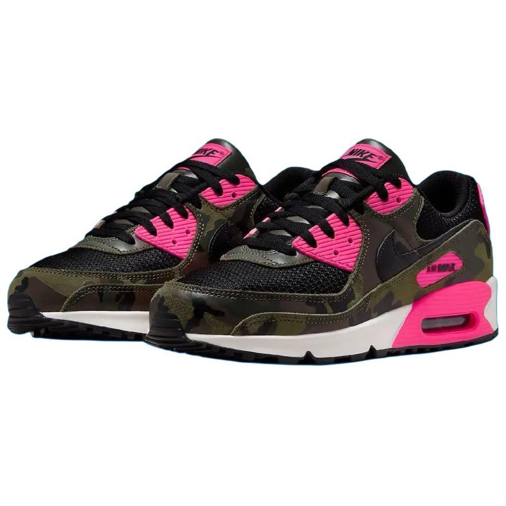 Nike Air Max 90 Premium Camo Pack - Sequoia Hyper Pink Unisex Sneakers Green Black Phantom IF1721-300