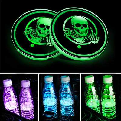Dome auto LED Suport pentru sticle Lampă interioară auto USB Lumină atmosferică multicoloră Suport pentru băuturi Covoraș anti-alunecare Produs