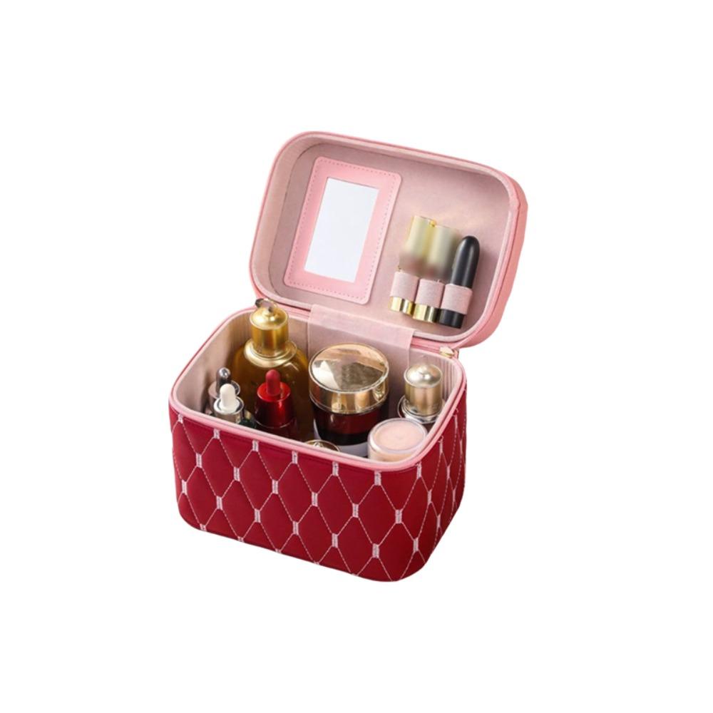 

Waterproof Cosmetic Bag Large Capacity Cosmetic Case Desktop Cosmetic Organizer Makeup Bag Travel Red S