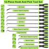 12PCS Automotive Hook And Pick Tool Set,Long & Mini Precision Puller Remover Tool Kit For Auto O-Ring,Seal & Gasket Removal,Mechanic Professional