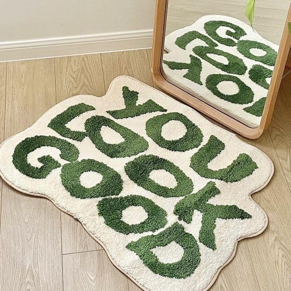 Art Irregular Faux Cashmere Carpet For Girls' Room Decoration Simple And Soft Anti-Slip Floor Mat For Home Living Room