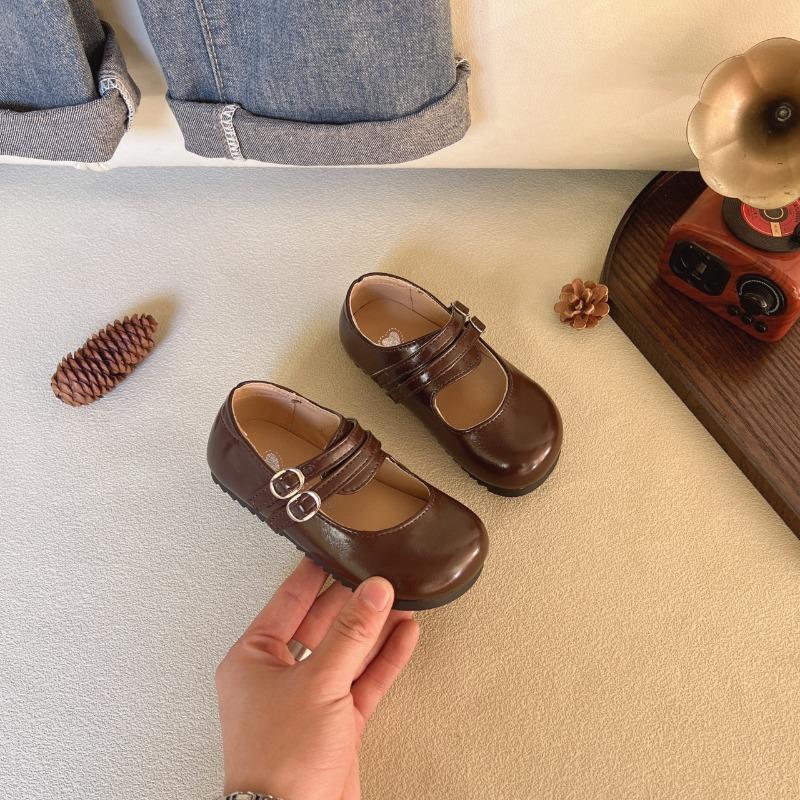 

Kids Brown Double Strap Mary Jane Shoes 23 коричневий