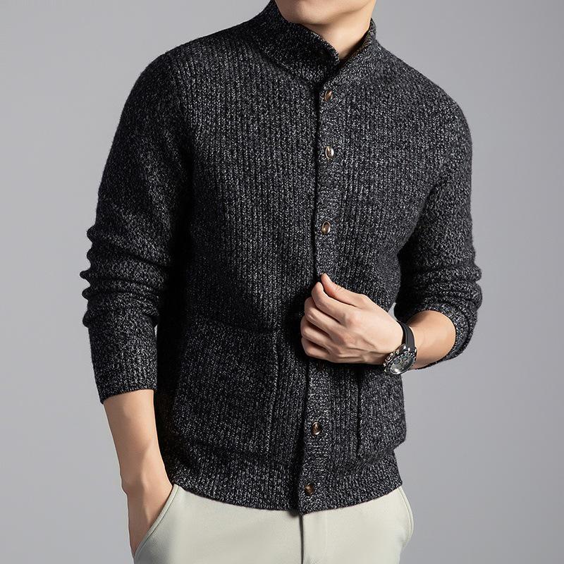 Winter 2025 Koreanischer Stil Dicker Woll-Herren-Cardigan
