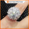 Xiaomi Huitan Big Round Shaped Rings for Women with Dazzling Crystal Cubic Zirconia Gorgeous Female Accessories Evening Party Jewelry