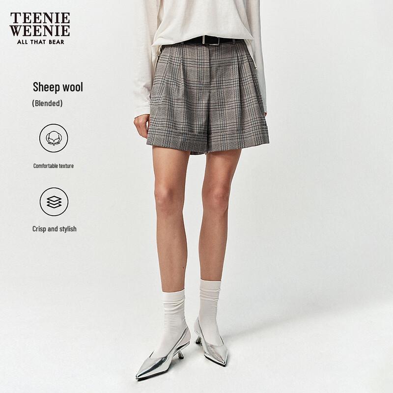 Женские повседневные клетчатые шорты Teenie Weenie M серый