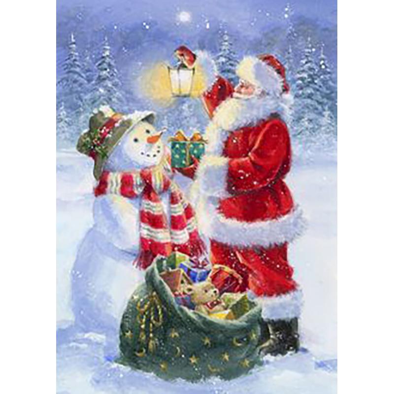 5D DIY Diamond Painting Cute Santa Claus Full Round Drill Embroidery Mosaic Art Picture Rhinestones Christmas Gift Home Decor