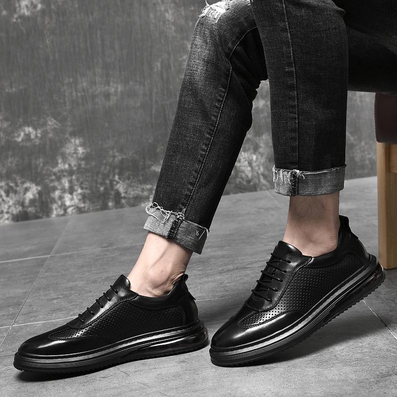 Модные мужские кроссовки из натуральной кожи для скейтбординга — фото 7