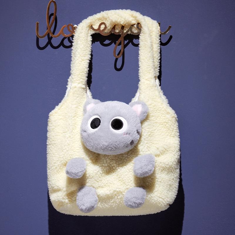 Cute And Cute Siamese Cat Backpack Plush Toy Black Cat Doll Children'S Bag Messenger Bag Ragdoll Doll