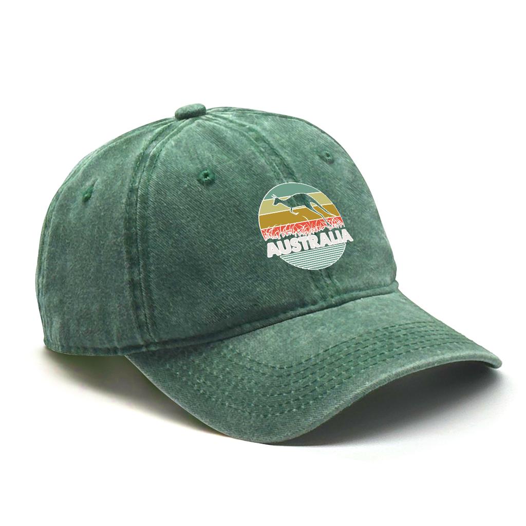 Australischer Känguru-Print Snapback Baseballkappe Atmungsaktiv Unelastisch Verstellbar Baseballkappe Für Freizeitkleidung Einheitsgröße