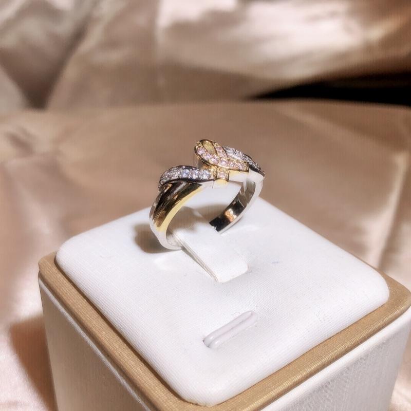 Vergoldeter Farbverteilungs-Farbschutz-Super-Flash-Diamant-Herzring