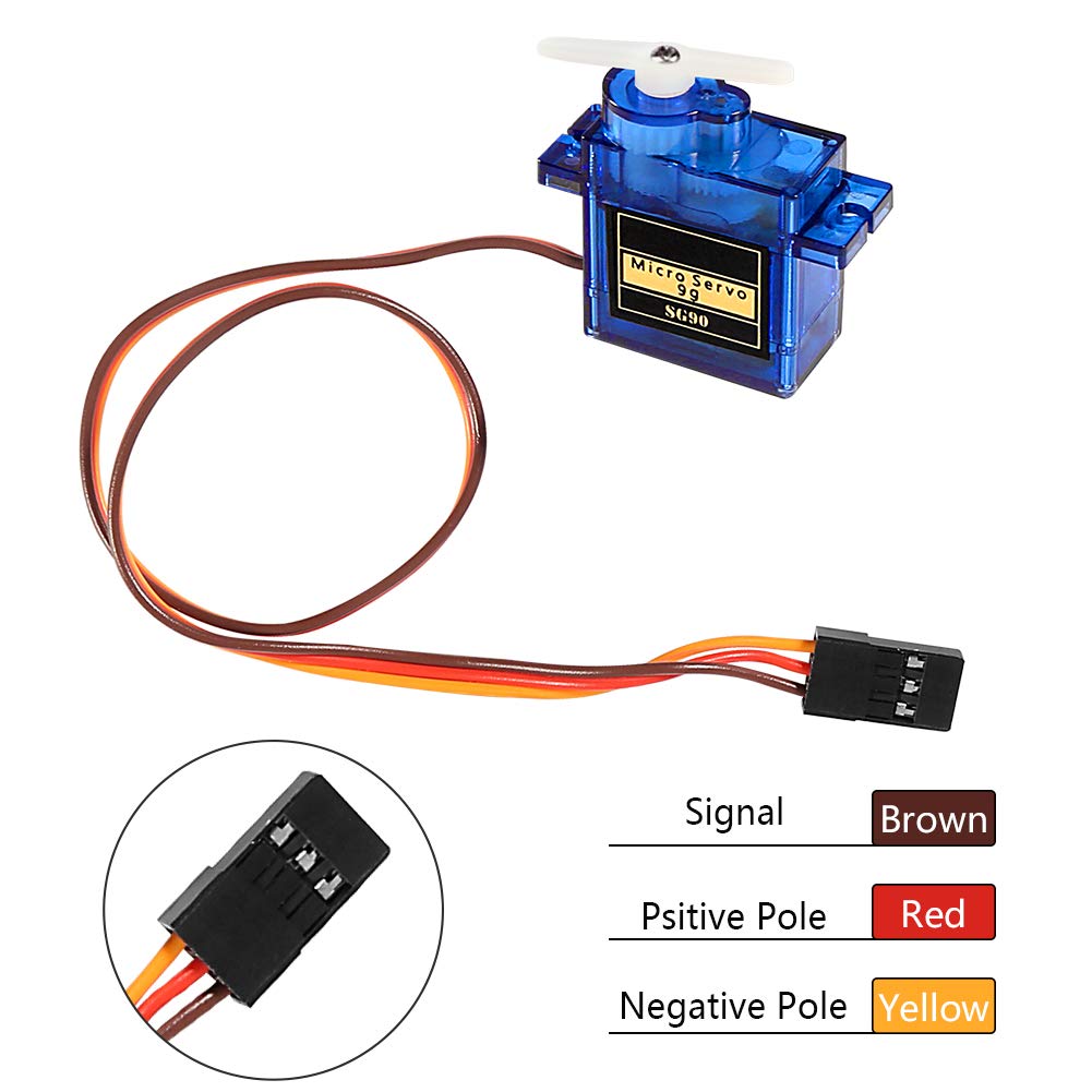 ALMOCN 8Pcs SG90 9G Micro Servo Motor Kit for Mini RC Robot Arm Helicopter Airplane Car Boat Control Projects