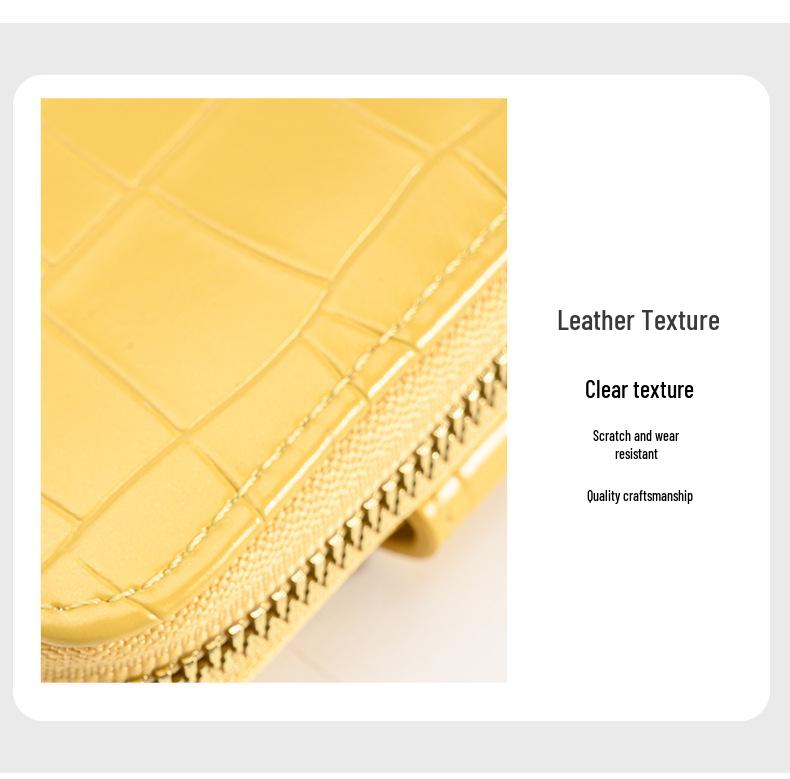 2024 Women's Crocodile Pattern Card Holder: Compact Accordion Wallet with Multi-Card Slots and Zipper