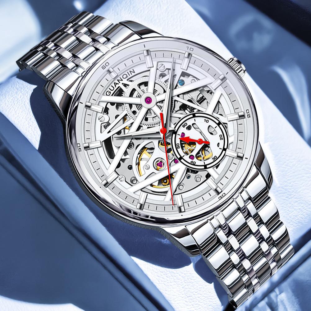 GUANQIN Men's Watches Luxury Fashion Hollow Out Mechanical Dial Original Brand Automatic Wristwatch for Man Sapphire Mirror New