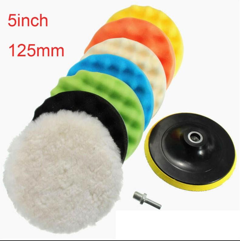 3/4/5Inch Car Polishing Pad Kit Set Self-Adhesive Buffing Waxing Sponge Wool Wheel Polishing Pad For Car Polisher Drill Adapter