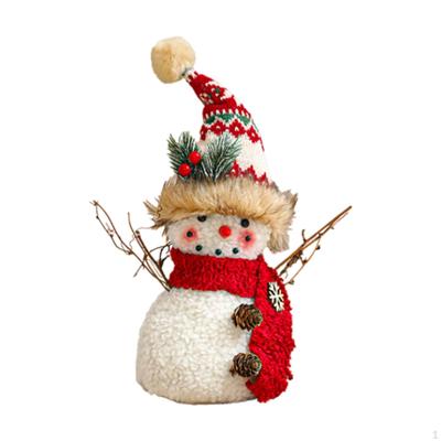Weihnachtsskulptur Schneemann Statue Kunstwerk Dekoration Handwerk Geschenk Tischplatte Ornament Figur für