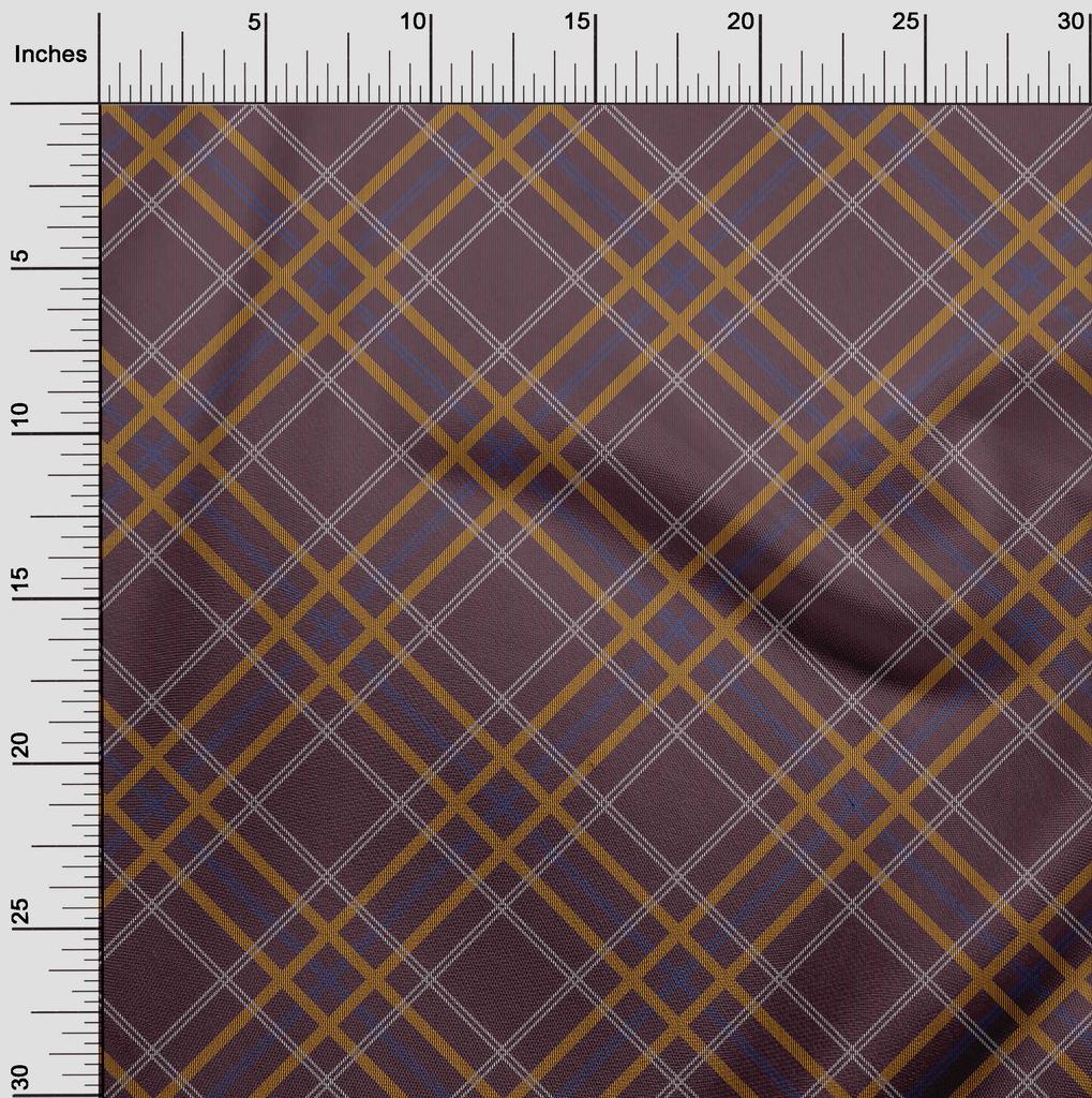 oneOone Cotton Flex Fabric Tartan Check Print Fabric BTY 40 Inch Wide