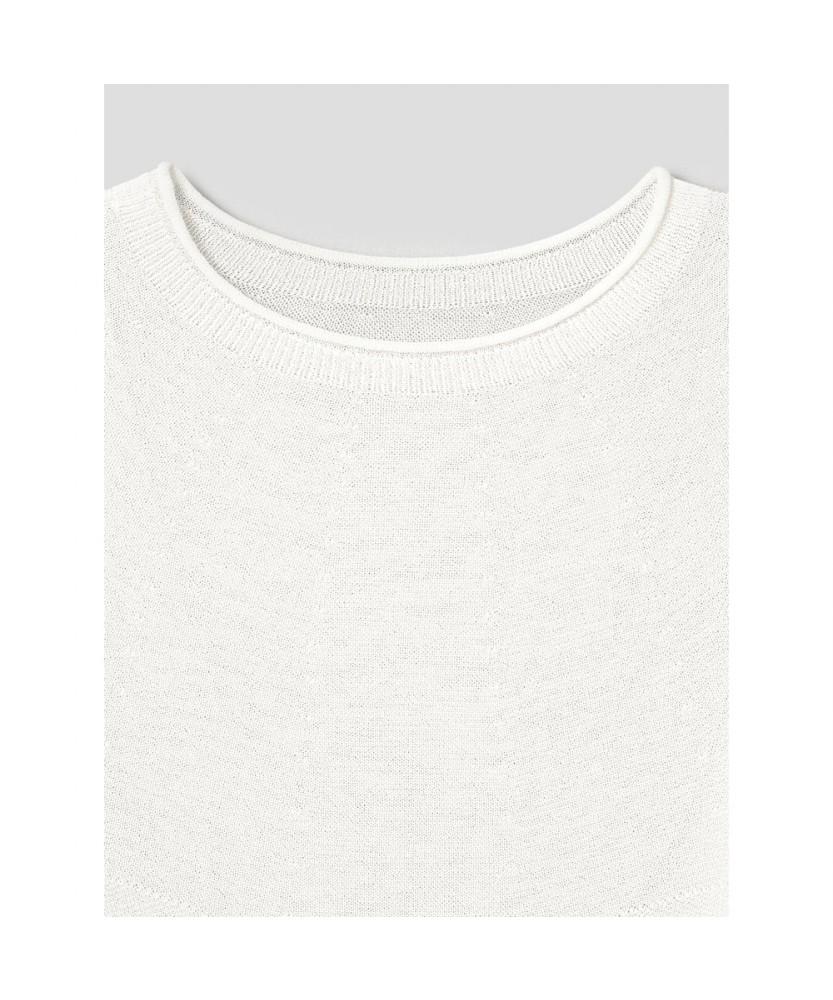 Anggae Tissue Round Neck Pullover Ivory