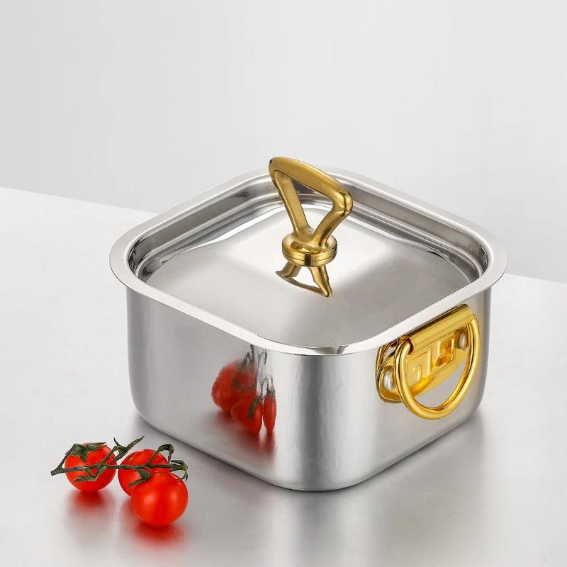 One person, one pot for household and commercial use Square personal hot pot chafing dish 304 stainless steel small hot pot