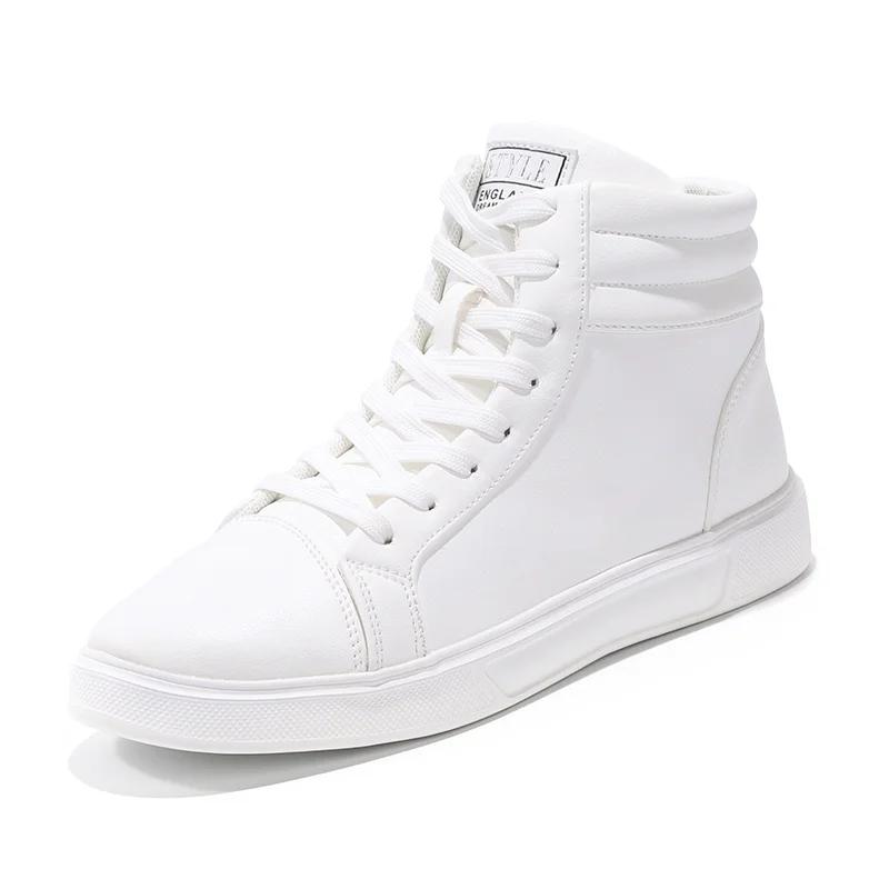 2025 Vårmote Røde Herresneakers Høy Topp Skateboardsko for Menn Kvinner Komfortable Unisex Lærsneakers Størrelse 35-46