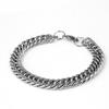 Trendy Titanium Steel Star Bracelet: Bold, Wide, Flat Chain for Men & Women