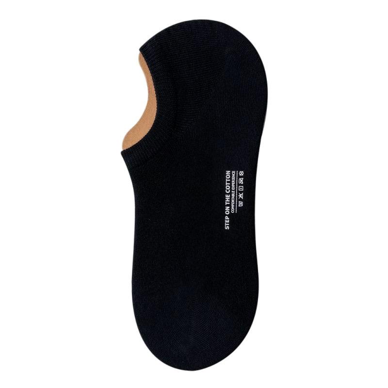 Cotton Summer Socks - Men's Short Socks - Pure Cotton Shallow Opening Anti-odor 10A Antibacterial Sweat-absorbing Short Tube Plain-colored Boat Socks