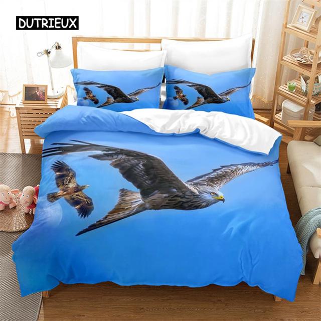 Blue Sky Eagle Queen Bedding Set Duvet Cover Set Bedding Digital Printing Bed Linen King Size Duvet Cover Set Bedding Set